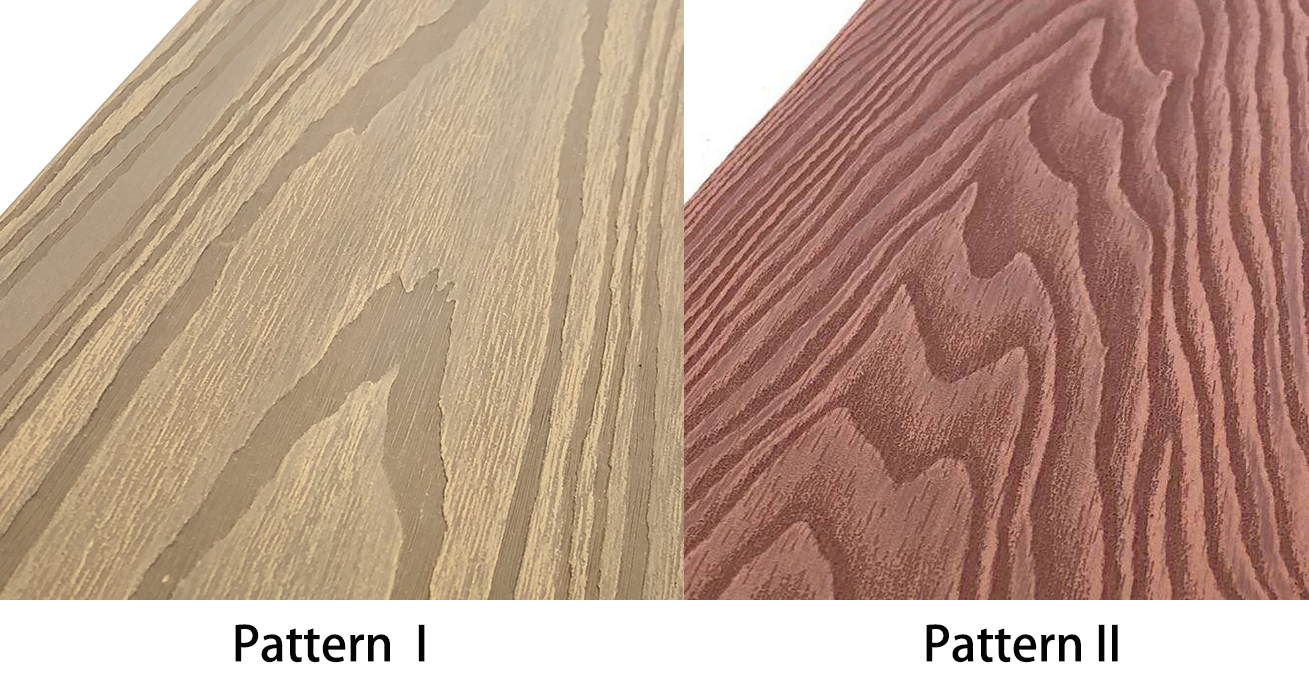 3D embossing composite decking patterns
